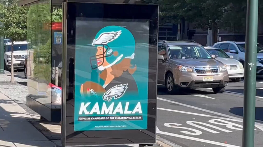 Counterfeit Political Ads Tie Philadelphia Eagles to Kamala Harris Campaign