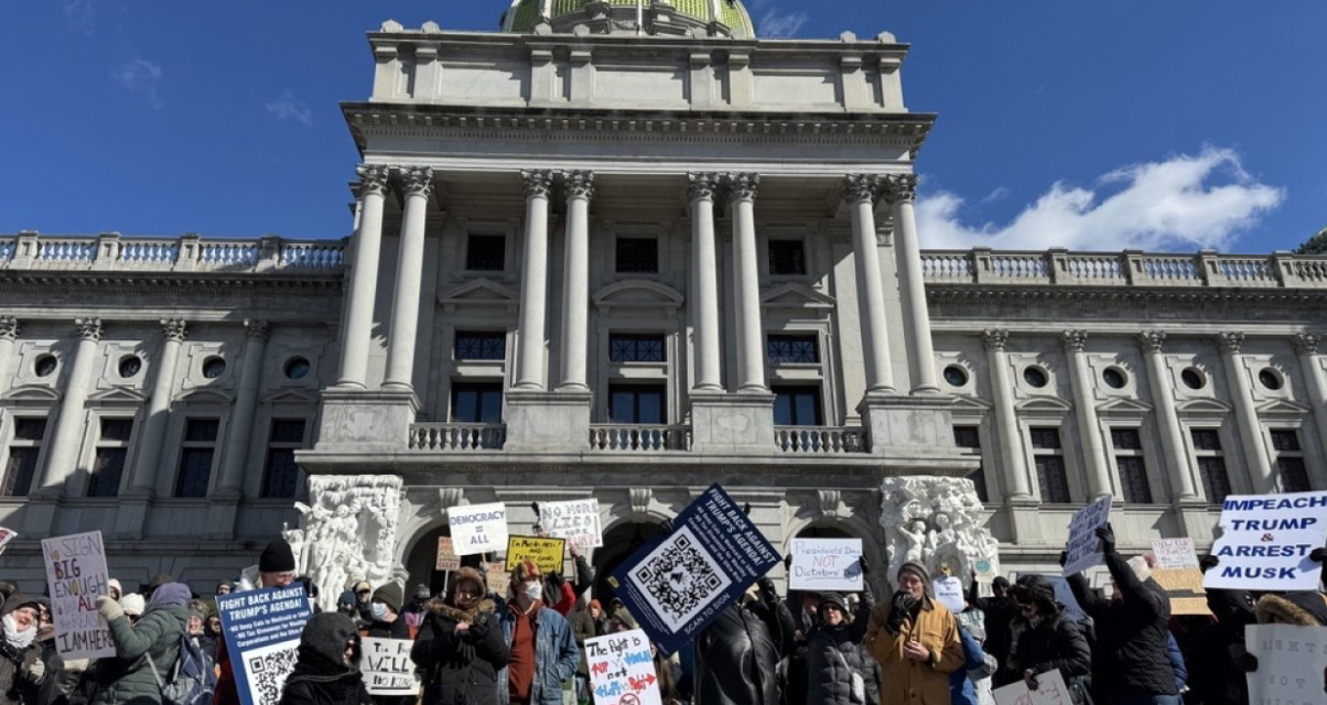 Harrisburg Protest Targets Efforts to Slash Excessive Government Spending