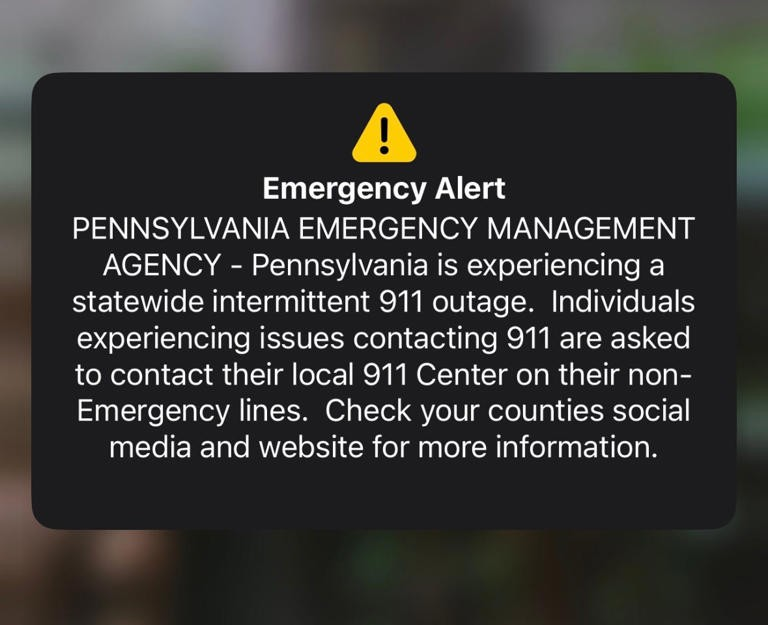 Emergency Alert in Pennsylvania Warned of Intermittent 911 Outage